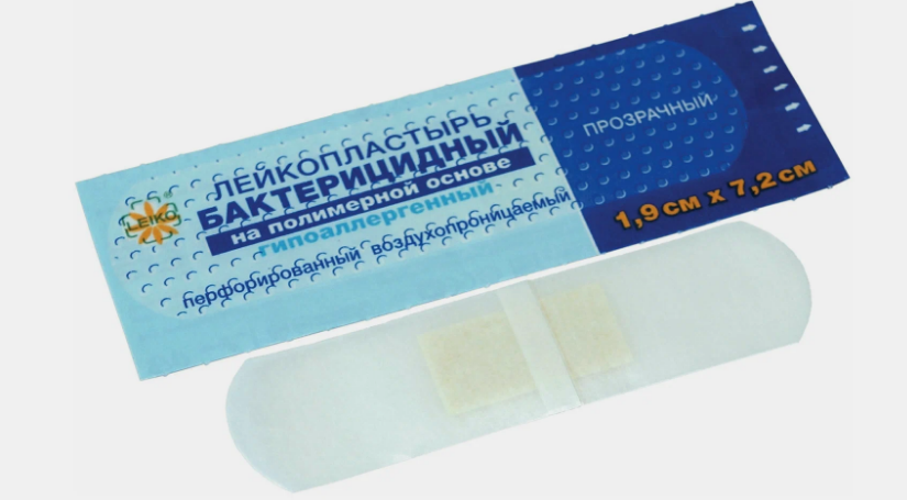 Пластырь на полимерной основе прозрачный 1,9*7,2 см
