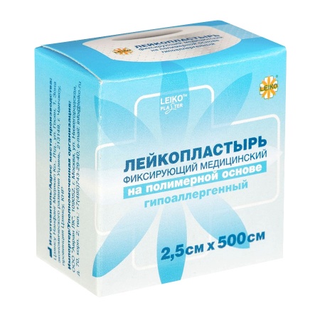 Лейкопластырь полимерная основа 2,5*500 катушка карт. уп. LEIKO