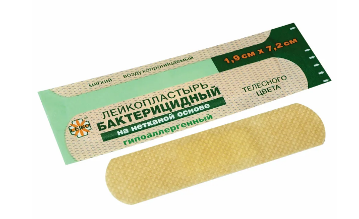 Лейкопластырь нетканая основа 1,9*7,2 бактерицидный телесный LEIKO